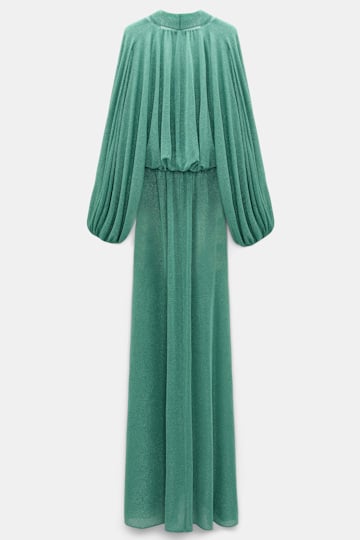 Dorothee Schumacher Bodenlanges Kleid aus Lurex-Jersey emerald Product Detail View