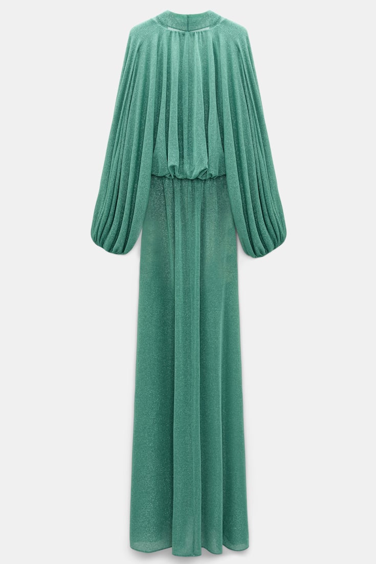Dorothee Schumacher Bodenlanges Kleid aus Lurex-Jersey emerald Product Detail View