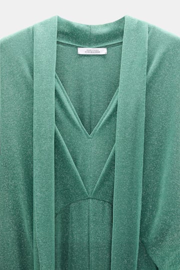 Dorothee Schumacher Bodenlanges Kleid aus Lurex-Jersey emerald Product Detail View