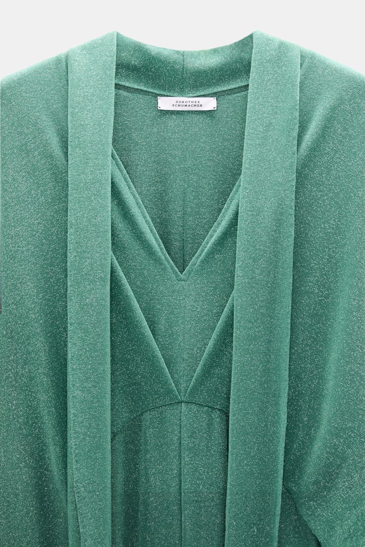 Dorothee Schumacher Bodenlanges Kleid aus Lurex-Jersey emerald Product Detail View