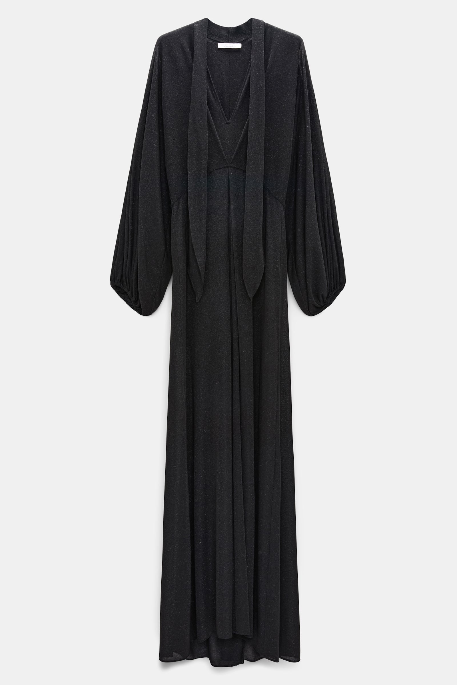 Dorothee Schumacher Bodenlanges Kleid aus Lurex-Jersey vinyl black Product Front View