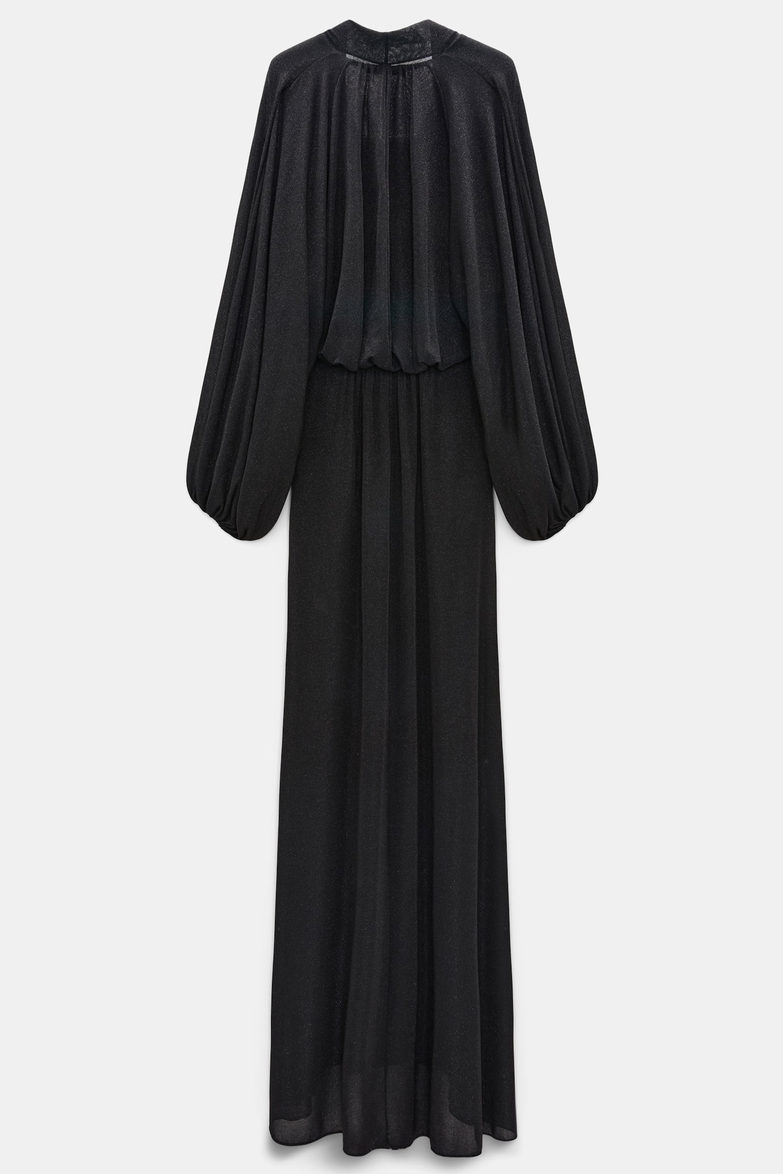 Dorothee Schumacher Bodenlanges Kleid aus Lurex-Jersey vinyl black Product Detail View