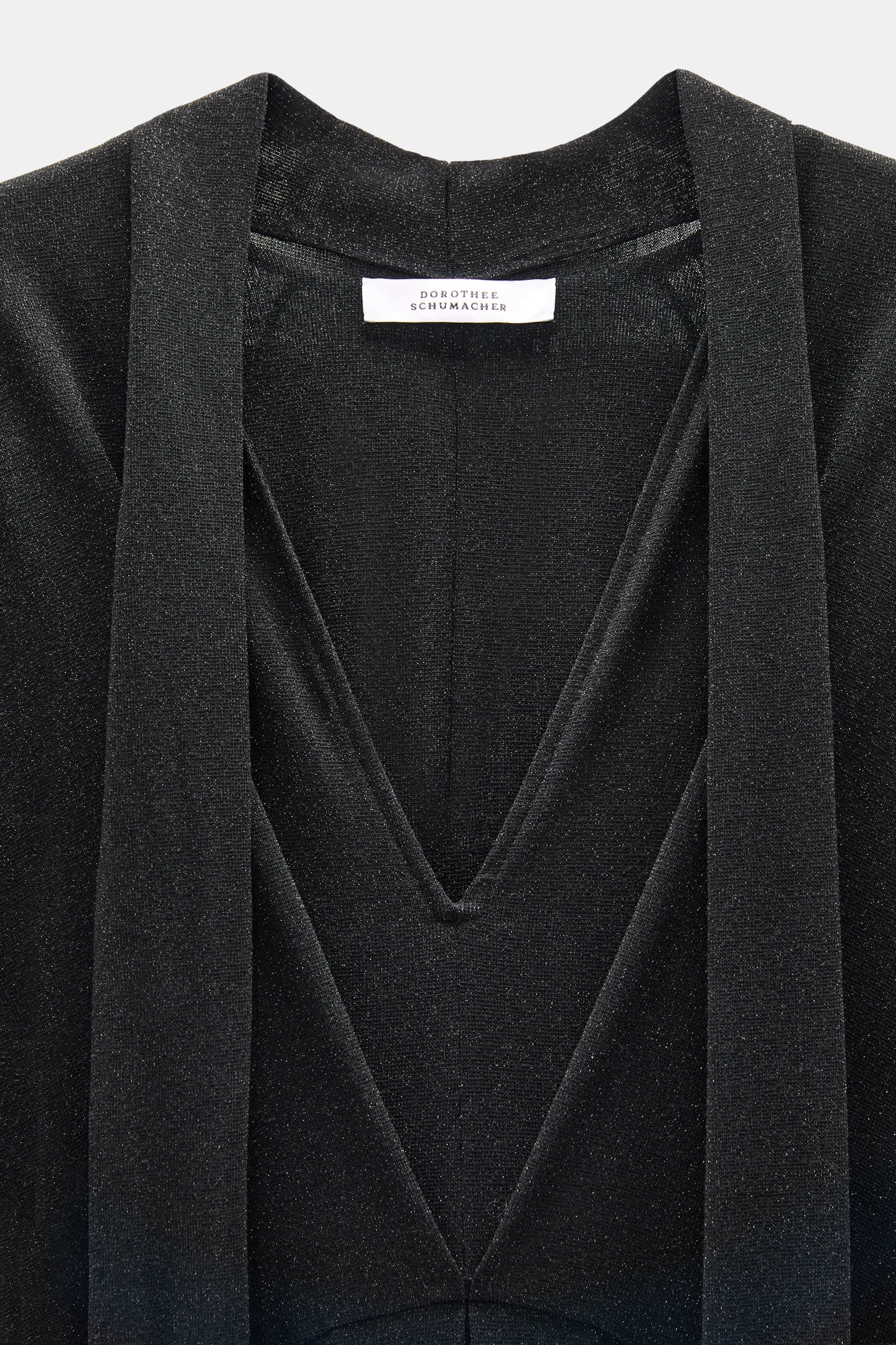 Dorothee Schumacher Bodenlanges Kleid aus Lurex-Jersey vinyl black Product Detail View