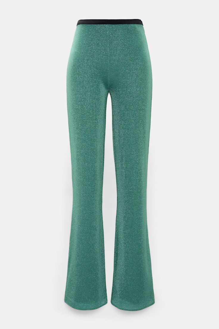 Dorothee Schumacher Hose aus Lurex-Jersey emerald Product Front View