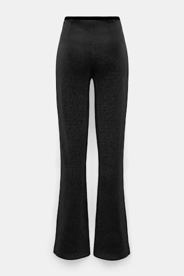 Dorothee Schumacher Lurex-jersey pants vinyl black Product Detail View