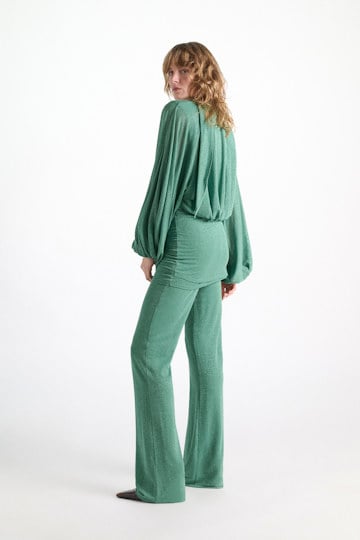 Dorothee Schumacher Tunika-Bluse aus Lurex-Jersey emerald Model Detail View