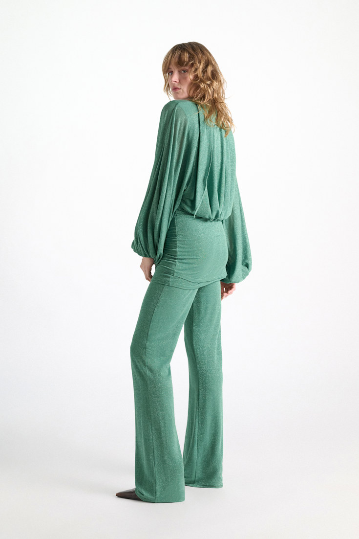Dorothee Schumacher Tunika-Bluse aus Lurex-Jersey emerald Model Detail View