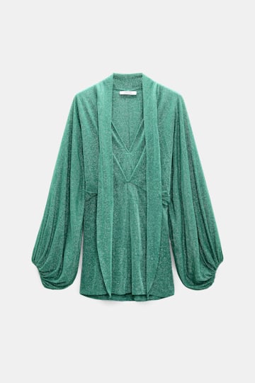 Dorothee Schumacher Tunika-Bluse aus Lurex-Jersey emerald Product Front View