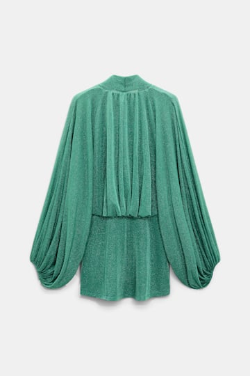 Dorothee Schumacher Tunika-Bluse aus Lurex-Jersey emerald Product Detail View