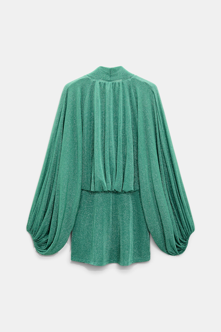 Dorothee Schumacher Tunika-Bluse aus Lurex-Jersey emerald Product Detail View