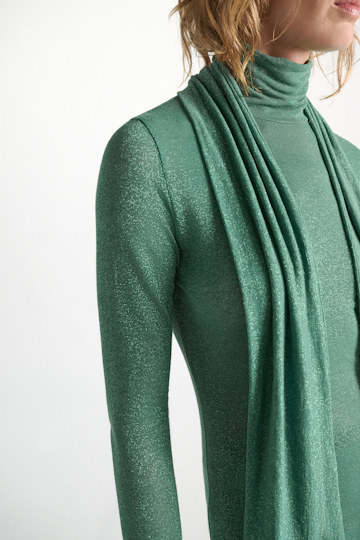 Dorothee Schumacher Lurex-jersey scarf emerald Model Detail View