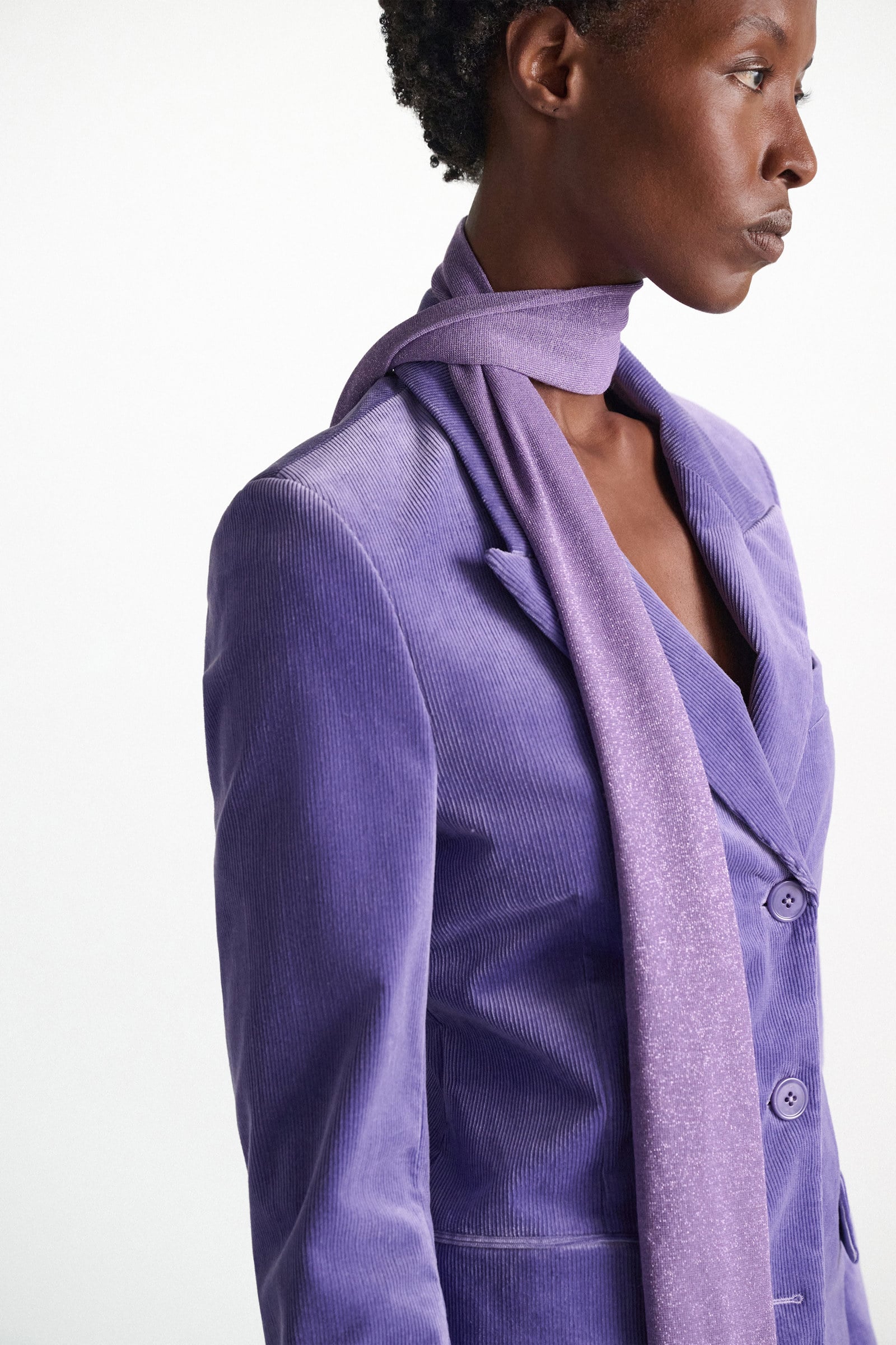 Dorothee Schumacher Schal aus Lurex-Jersey violet Model Detail View