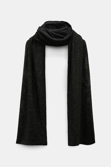 Dorothee Schumacher Schal aus Lurex-Jersey vinyl black Product Front View