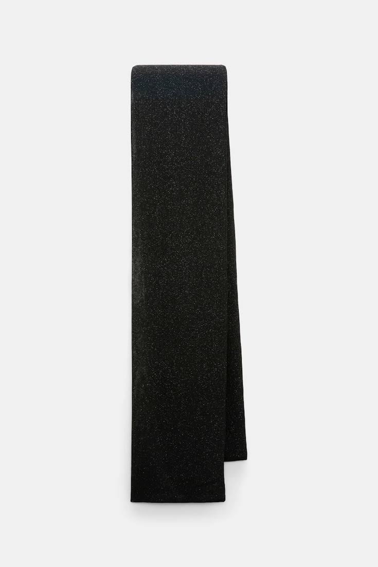 Dorothee Schumacher Schal aus Lurex-Jersey vinyl black Product Detail View
