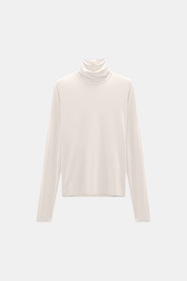 Dorothee Schumacher Glänzender Rollkragen mit langem Arm canvas white