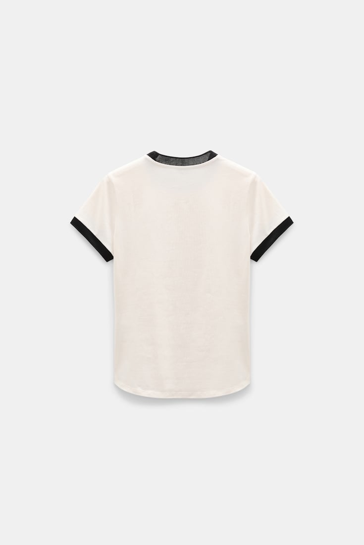 Dorothee Schumacher Baby-T-Shirt mit Kontrastbündchen canvas white Product Detail View