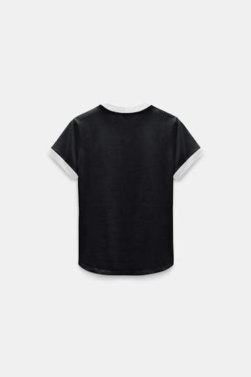 Dorothee Schumacher Baby-T-Shirt mit Kontrastbündchen vinyl black Product Detail View