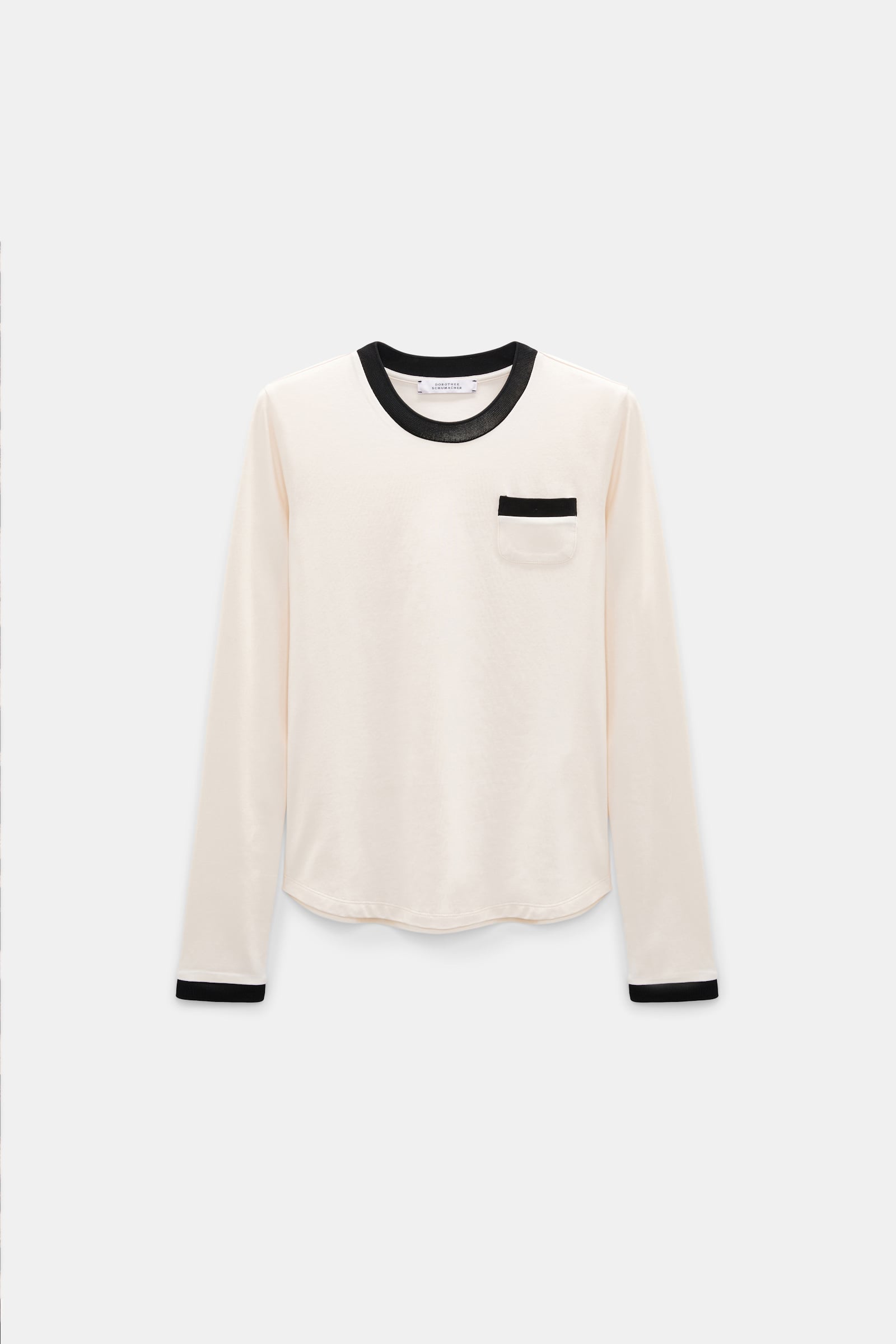 Dorothee Schumacher Longsleeve mit Kontrastbündchen canvas white Product Front View