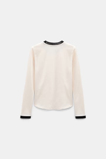 Dorothee Schumacher Longsleeve mit Kontrastbündchen canvas white Product Detail View