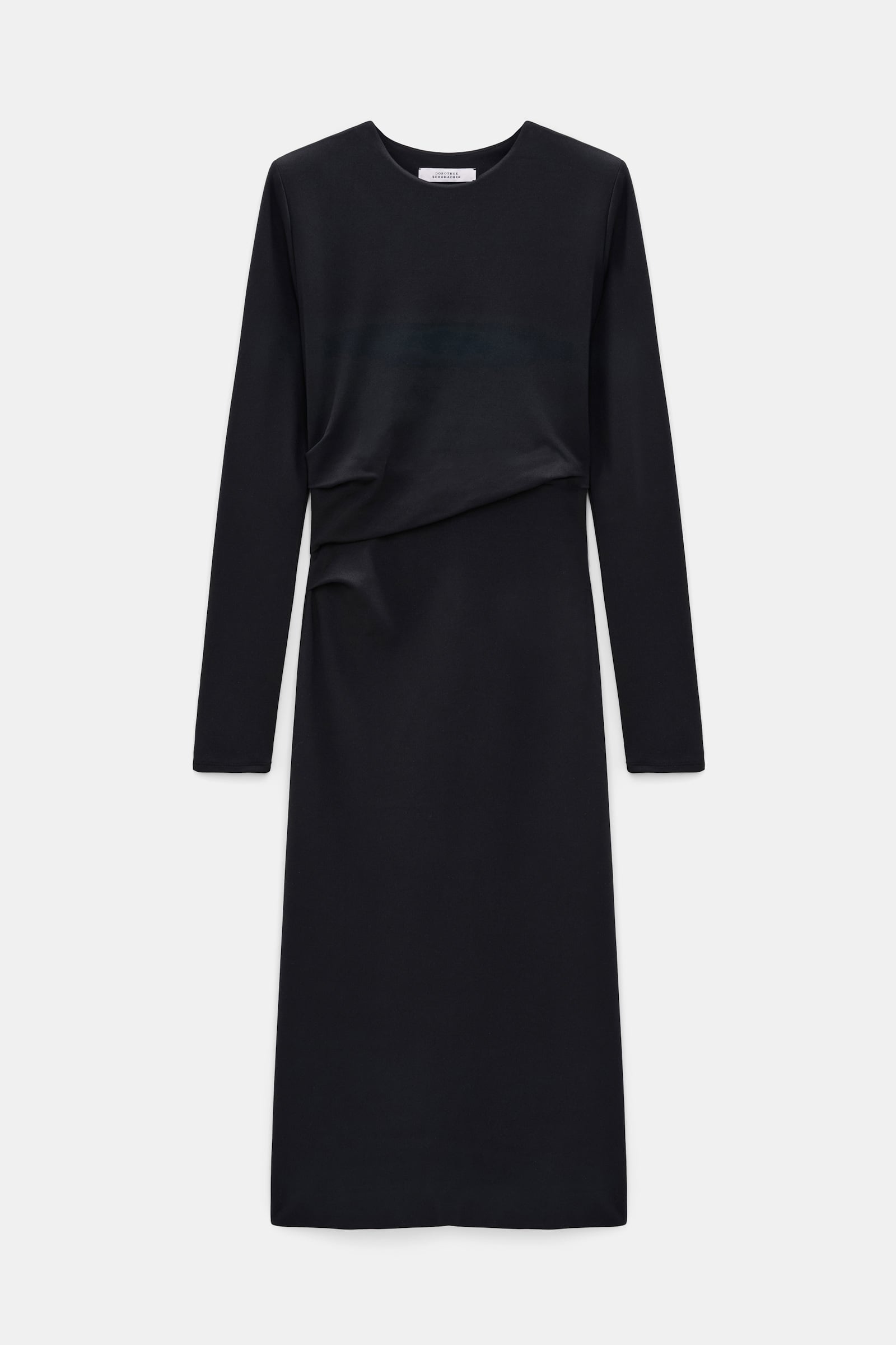 Dorothee Schumacher Travel jersey draped dress vinyl black Product Front View