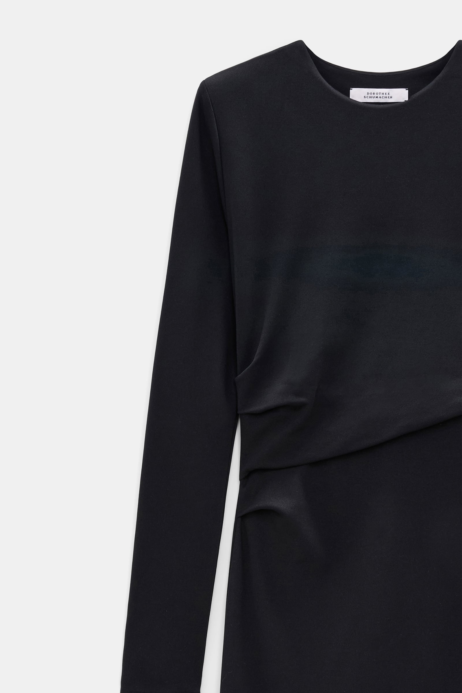 Dorothee Schumacher Travel jersey draped dress vinyl black Product Detail View