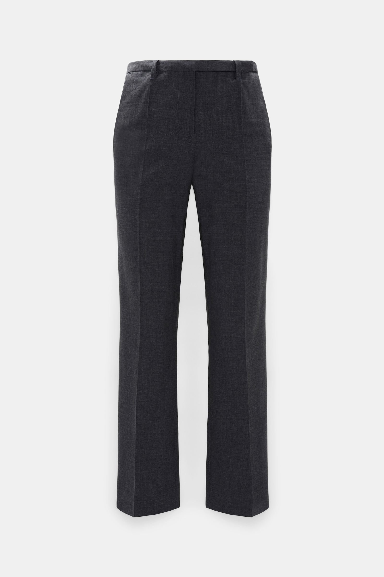 Dorothee Schumacher Lightweight wool belted cigarette pants vinyl black Model Detail View