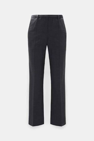Dorothee Schumacher Lightweight wool belted cigarette pants vinyl black Model Detail View