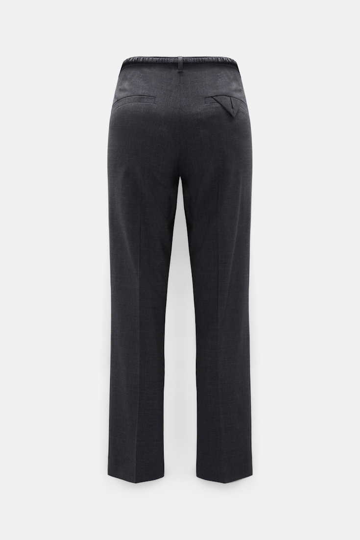 Dorothee Schumacher Lightweight wool belted cigarette pants vinyl black Product Detail View