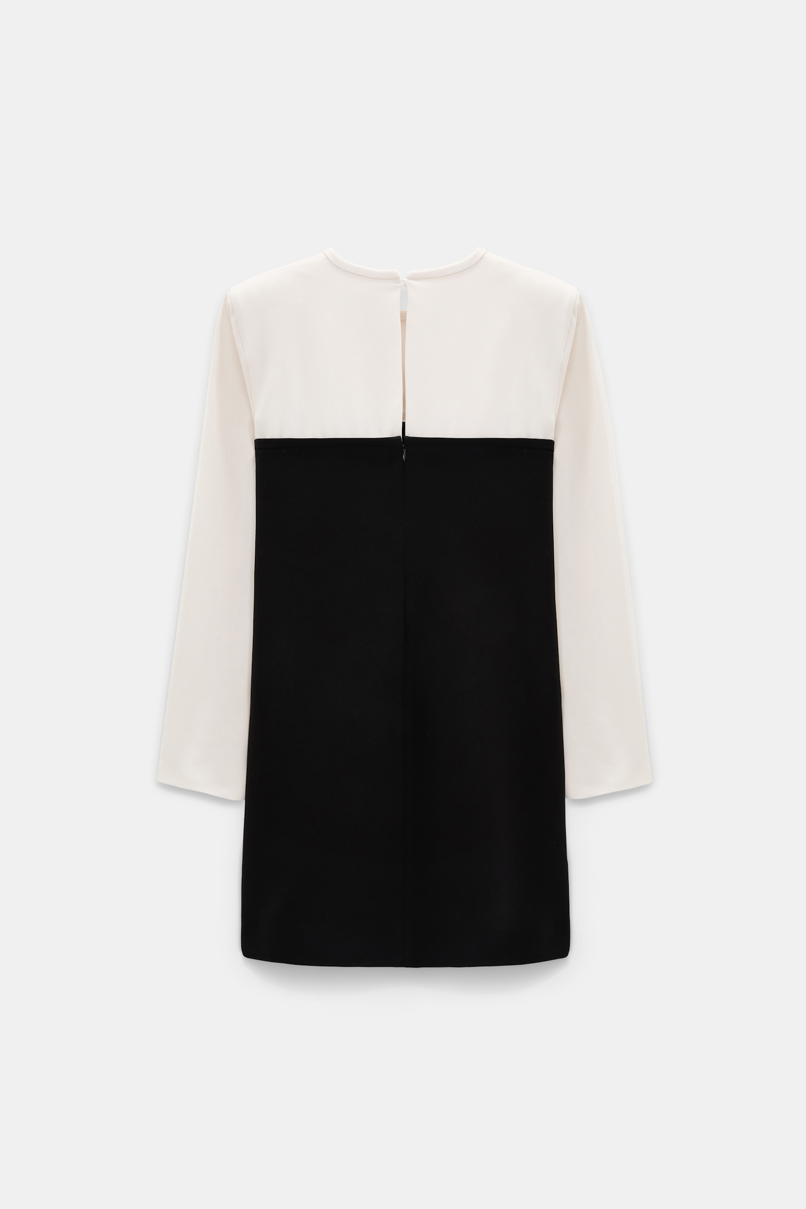 Dorothee Schumacher Mini-Shiftkleid aus japanischem Crêpe cream black patch Product Detail View