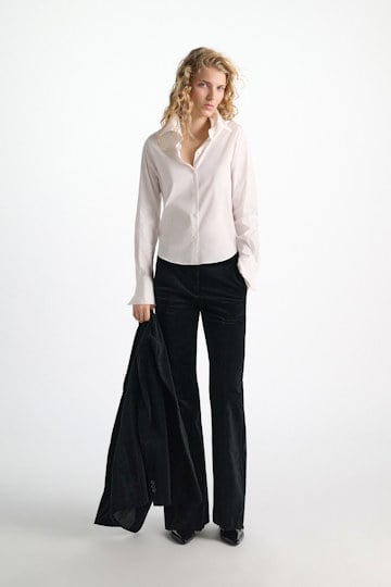 Dorothee Schumacher Cropped poplin blouse pure white Model Detail View