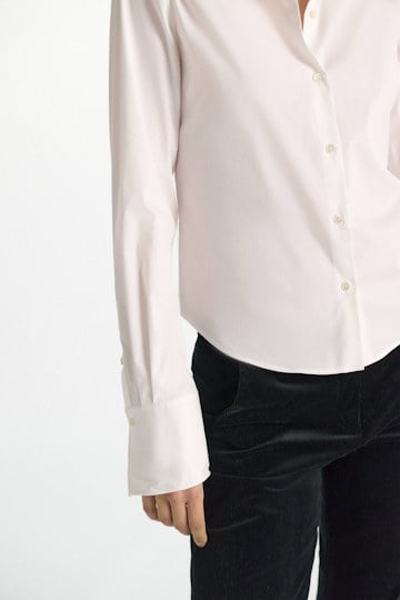 Dorothee Schumacher Cropped poplin blouse pure white Model Detail View