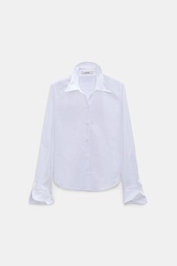 Dorothee Schumacher Cropped Bluse aus Stretch-Popeline pure white