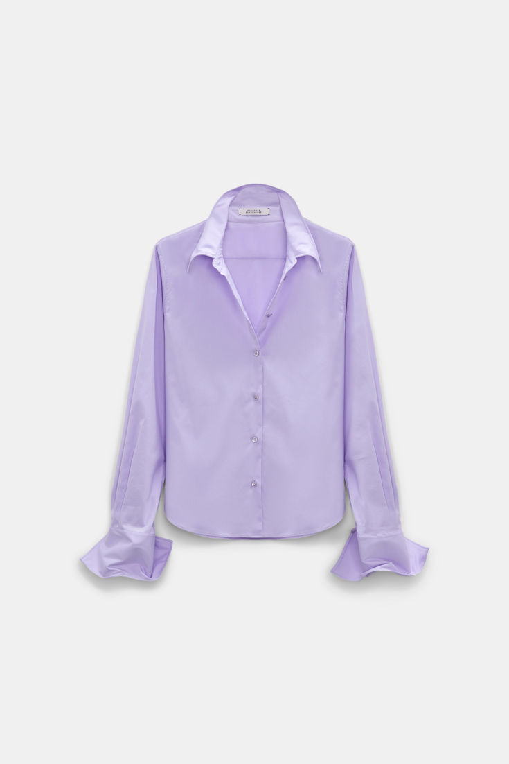 Dorothee Schumacher Cropped Bluse aus Stretch-Popeline lilac Product Front View