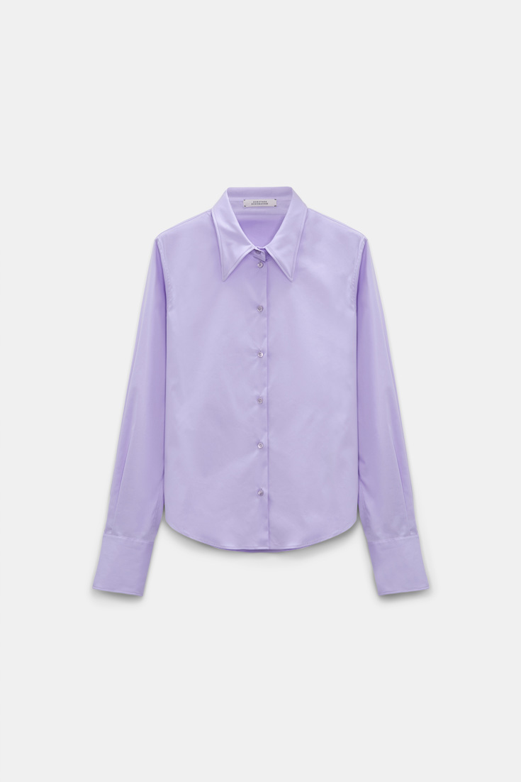 Dorothee Schumacher Cropped Bluse aus Stretch-Popeline lilac Product Detail View