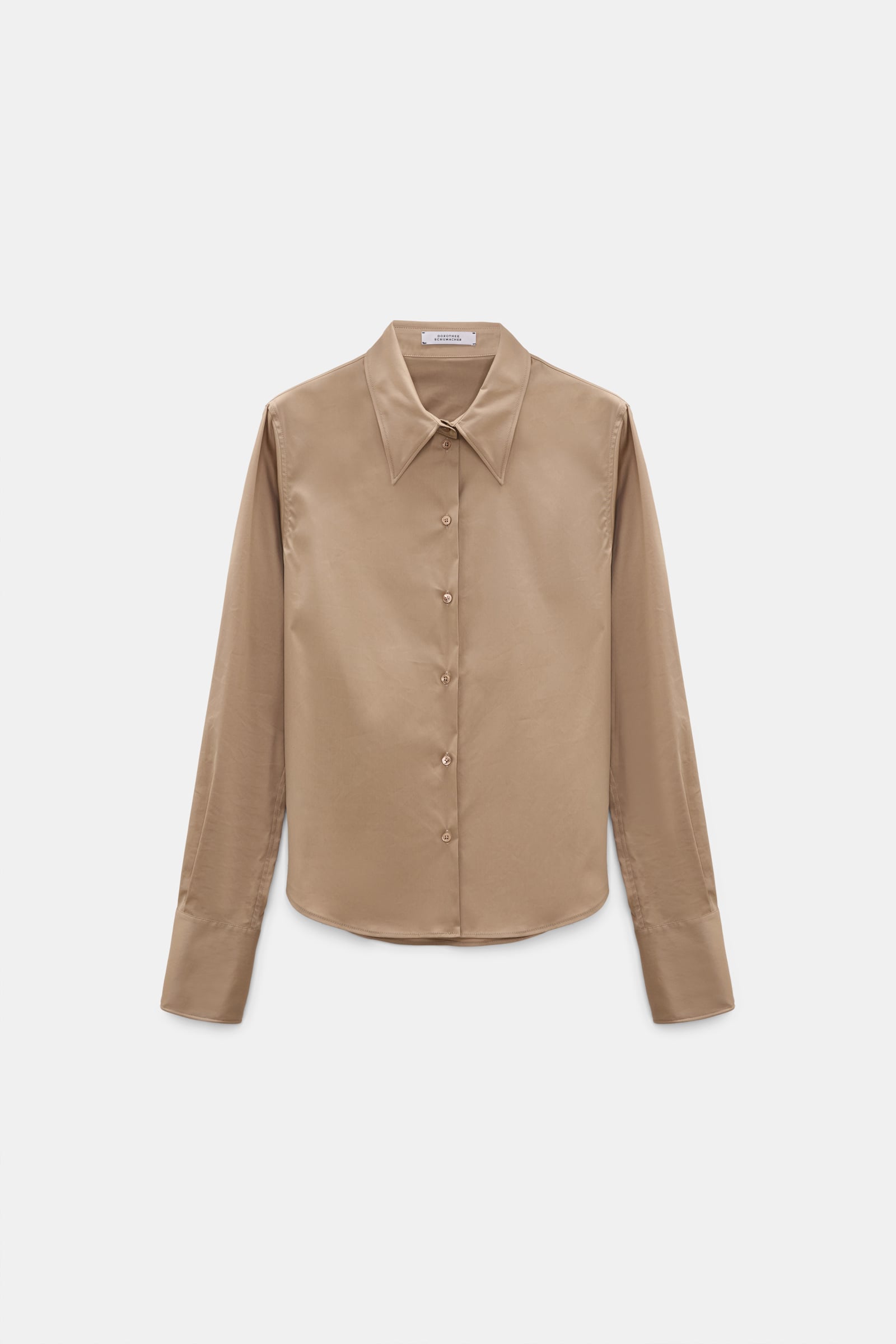 Dorothee Schumacher Cropped Bluse aus Stretch-Popeline almond Product Detail View