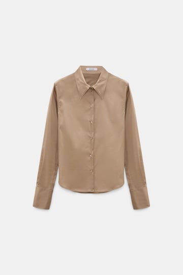 Dorothee Schumacher Cropped poplin blouse almond Product Detail View