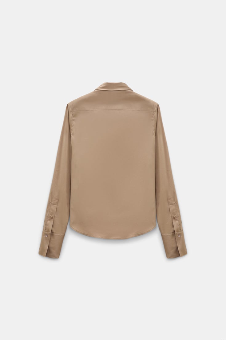 Dorothee Schumacher Cropped Bluse aus Stretch-Popeline almond Product Detail View