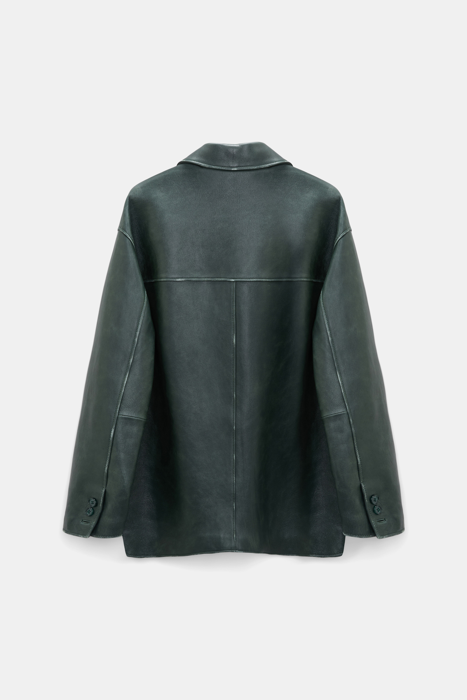 Dorothee Schumacher Oversized leather blazer emerald Product Detail View