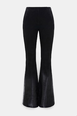 Dorothee Schumacher Wildleder-Flared-Hose mit glänzendem Degradé-Verlauf vinyl black