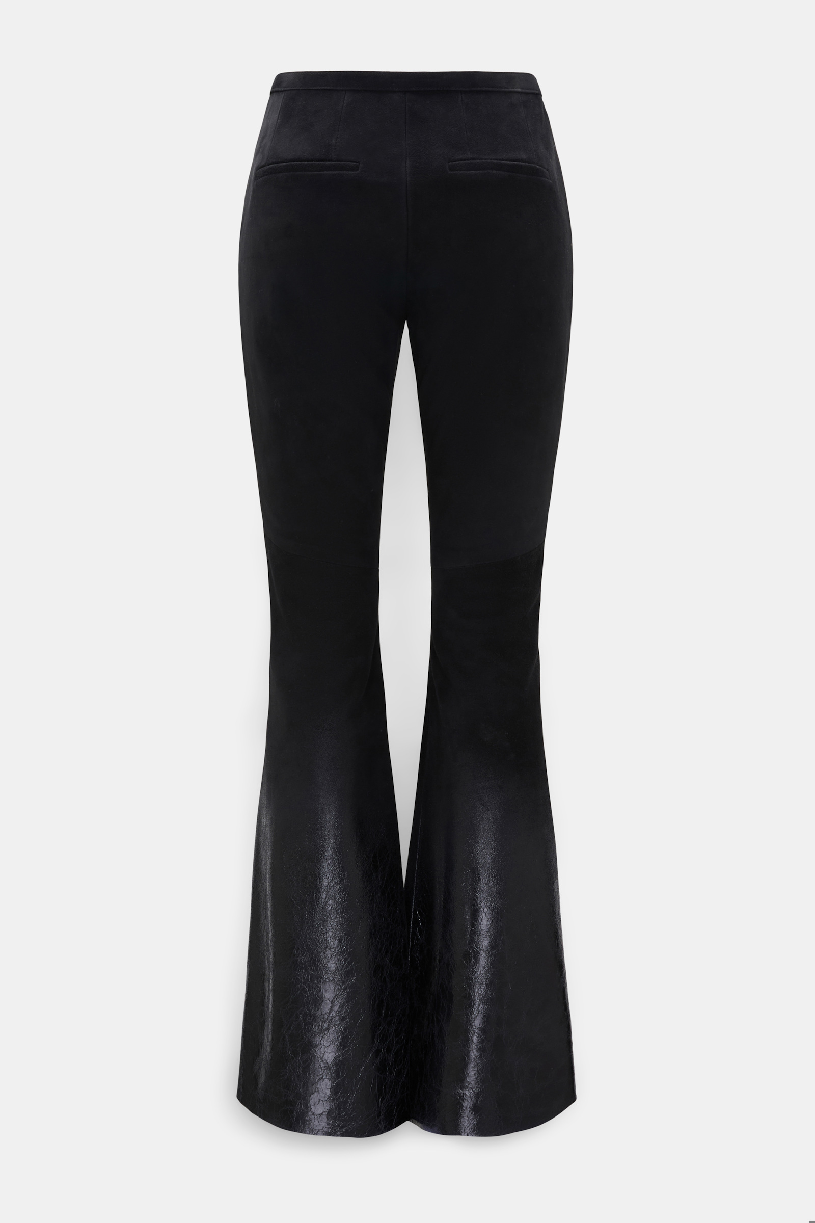 Dorothee Schumacher Wildleder-Flared-Hose mit glänzendem Degradé-Verlauf vinyl black Product Detail View