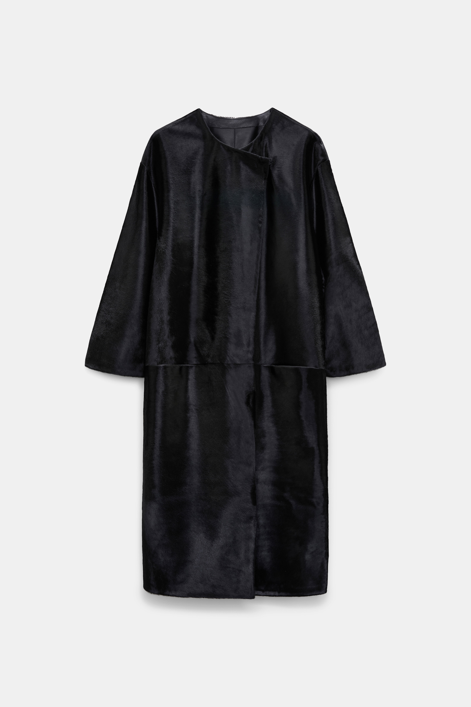 Dorothee Schumacher Fellmantel vinyl black Product Front View