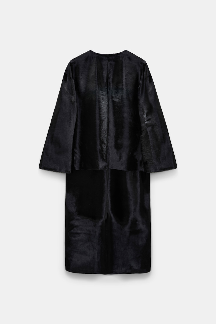Dorothee Schumacher Fellmantel vinyl black Product Detail View
