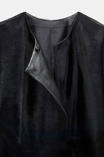 Dorothee Schumacher Fellmantel vinyl black Product Detail View
