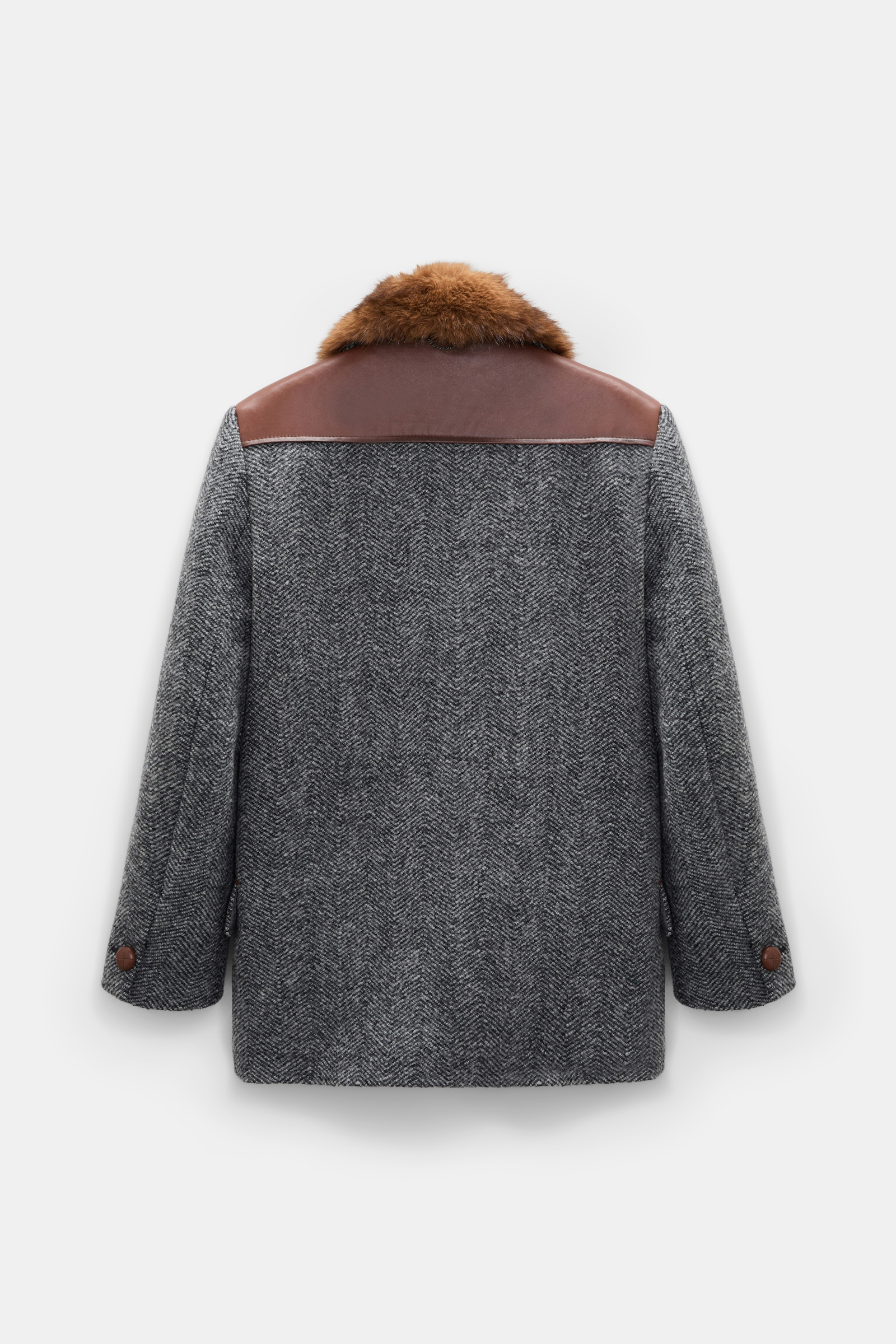 Dorothee Schumacher Virgin wool herringbone coat stereo grey herringbone Product Detail View