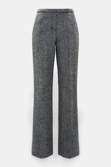 Dorothee Schumacher Herringbone-Hose aus Schurwolle stereo grey herringbone