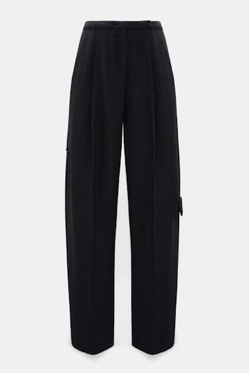 Dorothee Schumacher Bouclé-Hose vinyl black Product Front View