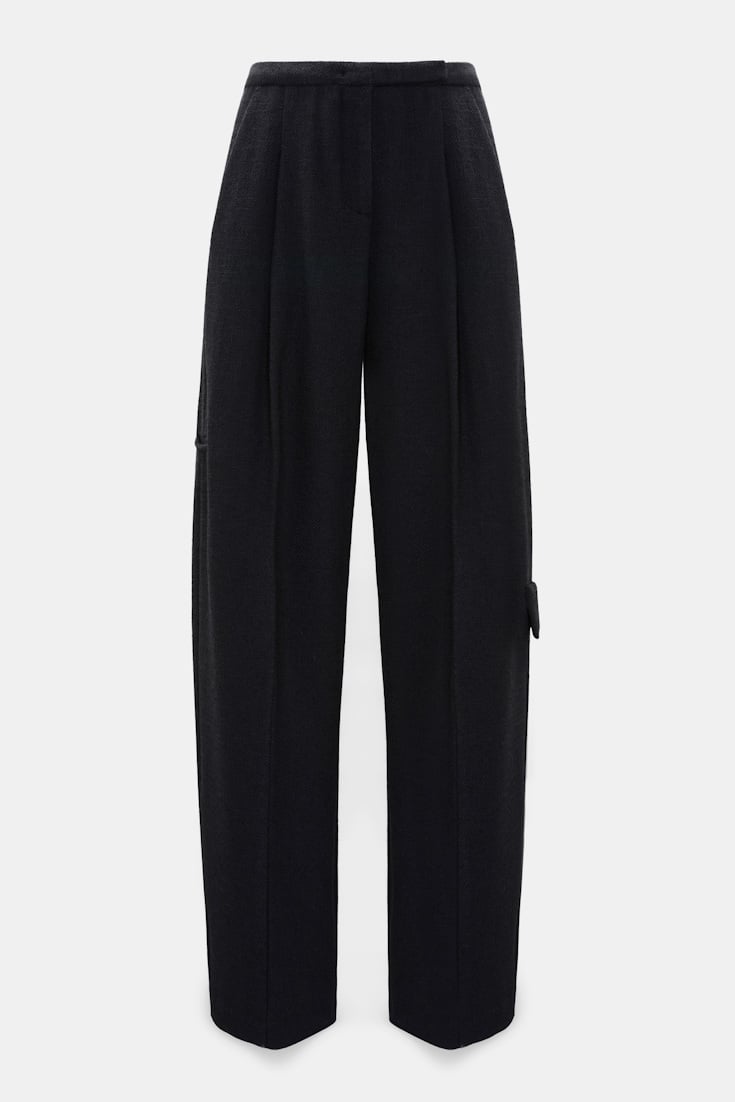 Dorothee Schumacher Bouclé-Hose vinyl black Product Front View