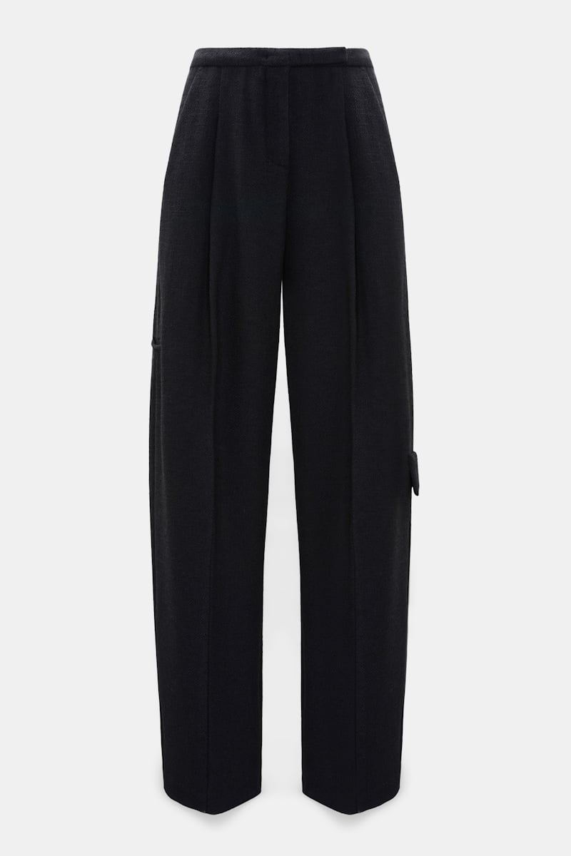 Bouclé barrel leg pants