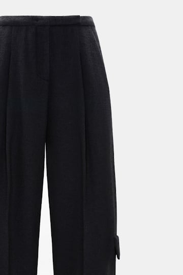 Dorothee Schumacher Bouclé barrel leg pants vinyl black Product Detail View