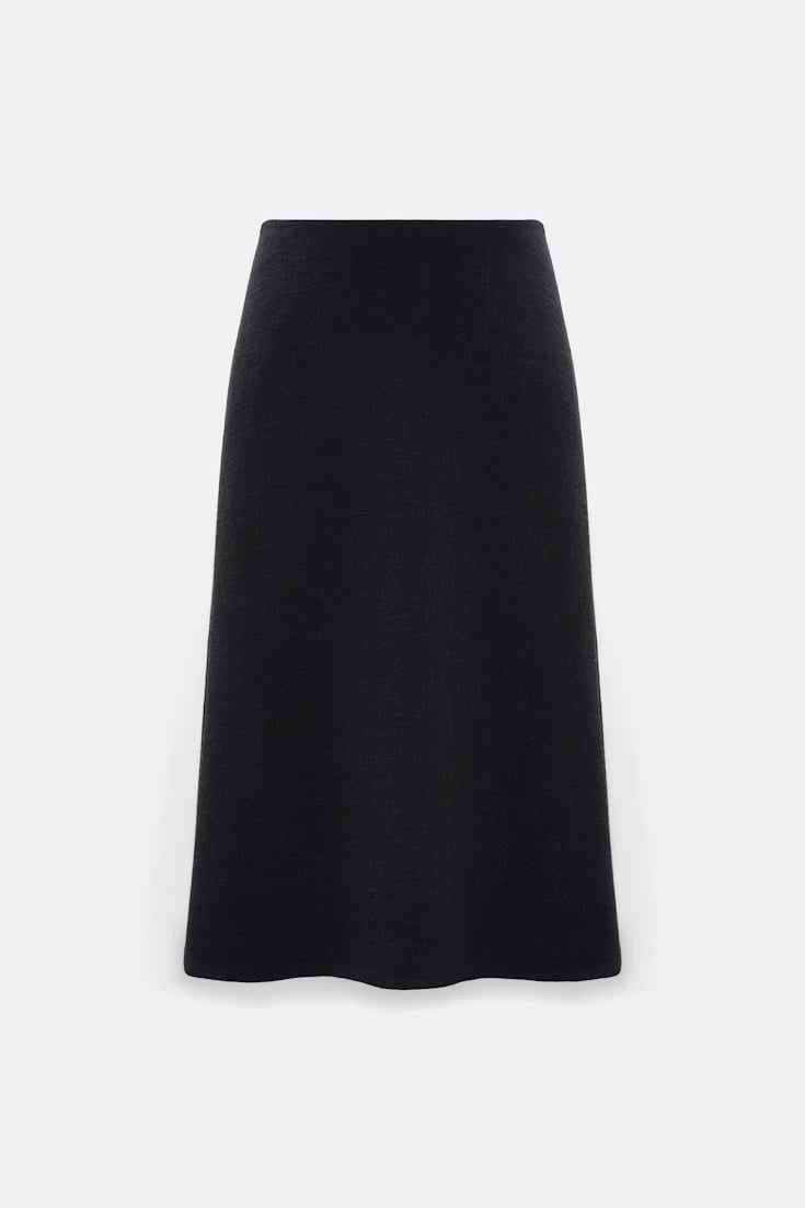 Dorothee Schumacher Bouclé skirt vinyl black Product Front View